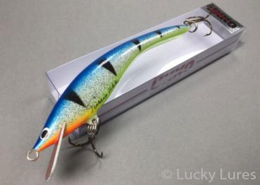 Turus Ukko Original Wobbler schwimmend, Länge: 12 cm, Farbe: Blue Perch 022, mit roter Tauchschaufel